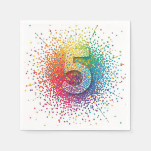 Regenbogen-Konfetti-Geburtstag, 1. Geburtstag Serv Serviette