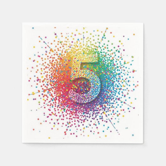 Regenbogen-Konfetti-Geburtstag, 1. Geburtstag Serv Serviette (Vorderseite)