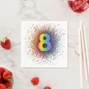 Regenbogen-Konfetti Geburtstagsservietten Papierpl Serviette