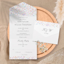 Regenbogen-Konfetti-Schrift-Monogramm-Hochzeit