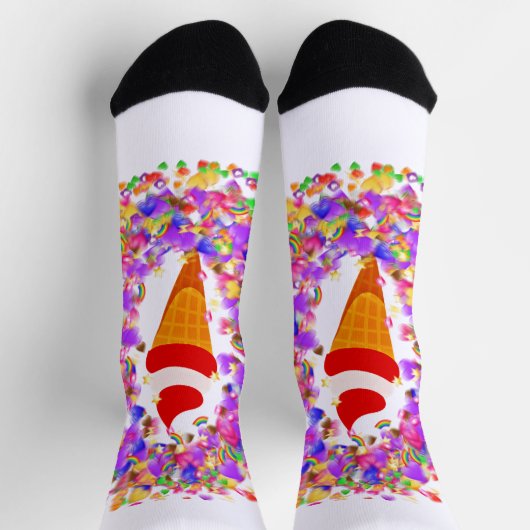 Regenbogen-Konfetti-Swirleis Socken (Oben)