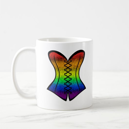 Regenbogen-Korsett-Fantasy-Tasse Kaffeetasse (Links)