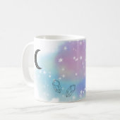 *~* Regenbogen-Kosmische Mondhütling-Wolf-Kristall Kaffeetasse (Vorderseite Links)