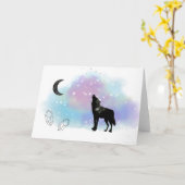 *~* Regenbogen-Kosmische Mondhütling-Wolf-Kristall Karte (Gelbe Blume)