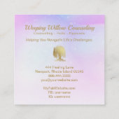 *~* Regenbogen-Kosmische Wildbaummoon Gold Quadratische Visitenkarte (Rückseite)