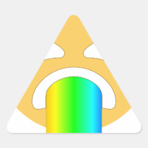 Regenbogen-Kotz-Emoji Dreieckiger Aufkleber