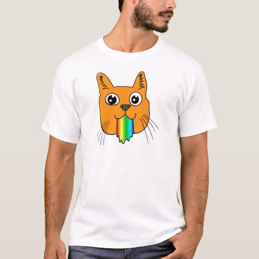 Regenbogen kotzen den Hand-gezeichneten T-Shirt (Vorderseite)