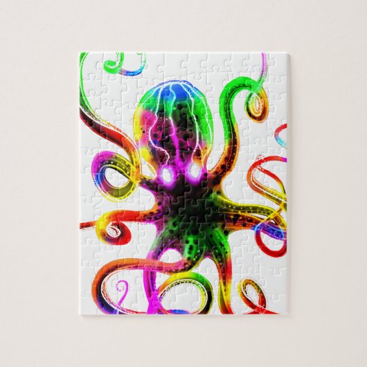 Regenbogen Kraken Glühen Puzzle (Vertikal)