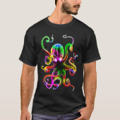 Regenbogen Kraken Glühen T-Shirt (Vorderseite)