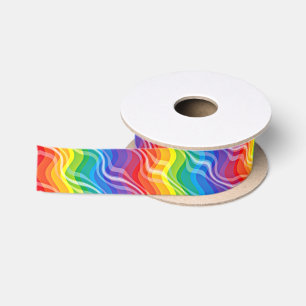 Regenbogen-Kräuselungen Satinband