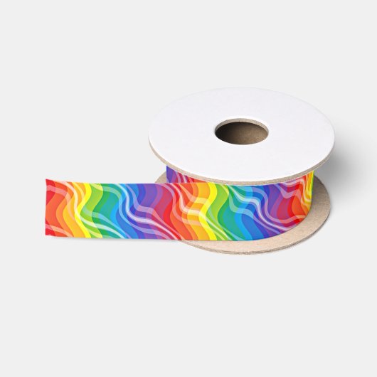 Regenbogen-Kräuselungen Satinband (Spule)