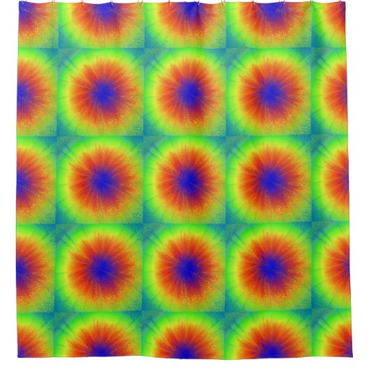 Regenbogen-Krawatte Dyed Tiles Duschvorhang (Vorderseite)