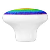 Regenbogen-Krawatten-Alkohol-Tinte Keramikknauf (Seitenansicht)