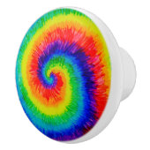 Regenbogen-Krawatten-Alkohol-Tinte Keramikknauf (Rechts)
