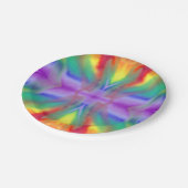 Regenbogen-Krawatten-Explosions-Papier-Teller Pappteller (Schrägansicht)