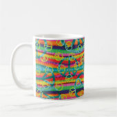 Regenbogen-Krawatten-Friedenszeichen Retro Kaffeetasse (Links)