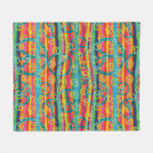 Regenbogen-Krawatten-Friedenszeichen-Streifen Fleecedecke (Vorderseite (Horizontal))