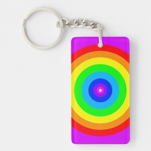 Regenbogen-Kreis-Design-40686 Schlüsselanhänger (Vorderseite)