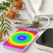 Regenbogen-Kreis-Design-40686 Schlüsselanhänger (Vorderseite rechts)