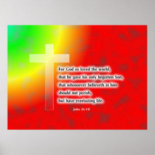 Regenbogen-Kreuz Poster