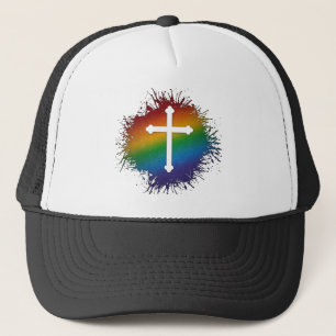 Regenbogen-Kreuz Truckerkappe