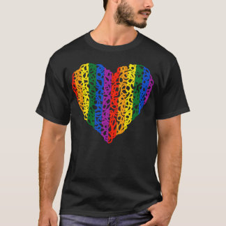 Regenbogen-Kritzel-Herz-Familie T-Shirt