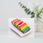 Regenbogen-Kuchen-Postkarte Postkarte (Stehend Vorderseite)