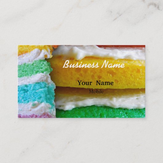 Regenbogen-Kuchen Visitenkarte (Vorderseite)