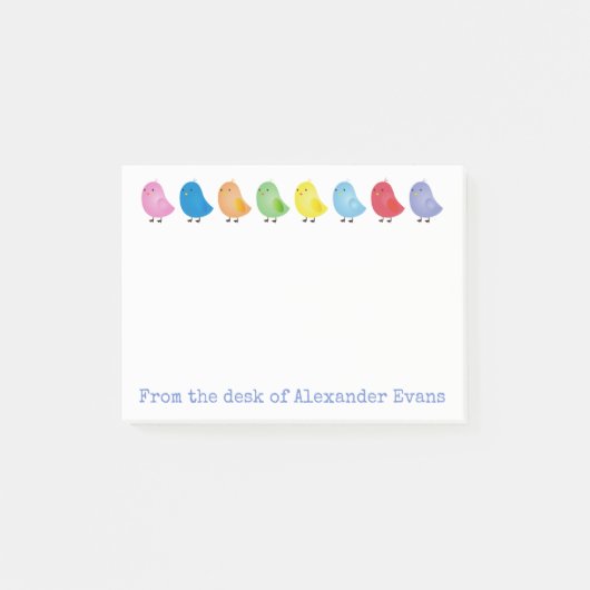 Regenbogen-Küken personifizieren Post-it Klebezettel (Vorderseite)