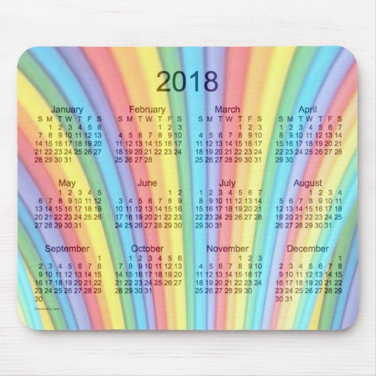 Regenbogen-Kunst-Kalender 2018 durch Janz Mousepad (Vorne)