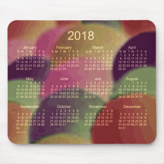 Regenbogen-Kunst-Kalender 2018 durch Janz Mousepad (Vorne)