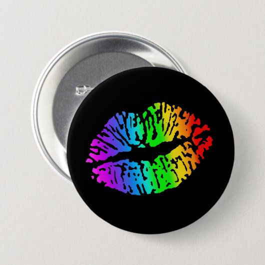 Regenbogen-Kuss-Knopf Button (Vorne & Hinten)