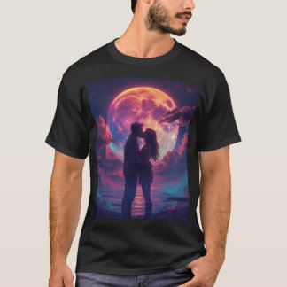 Regenbogen-Kuss unter Mondlicht T-Shirt