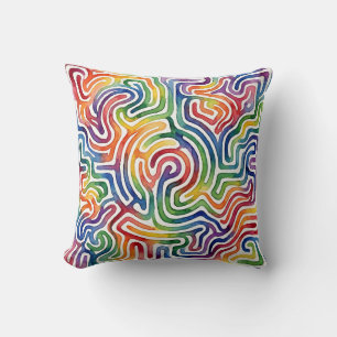 Regenbogen-Labyrinth-Wurfkissen – Labyrinth-Kissen Kissen