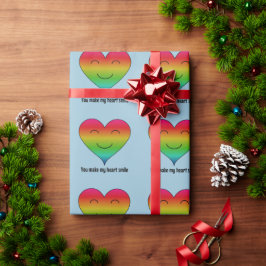 Regenbogen lächelnd Herz blass Geschenkpapier