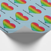 Regenbogen lächelnd Herz blass Geschenkpapier (Ecke)