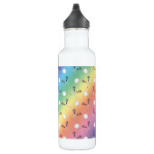 Regenbogen Lacrossemuster Edelstahlflasche (Rechts)