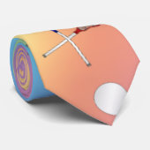 Regenbogen Lacrossemuster Krawatte (Gerollt)