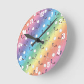 Regenbogen Lacrossemuster Runde Wanduhr (Winkel)