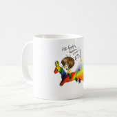 Regenbogen-Lama Kaffeetasse (Vorderseite Links)