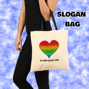 Regenbogen lassen Sie mein Herz lächeln Tragetasche