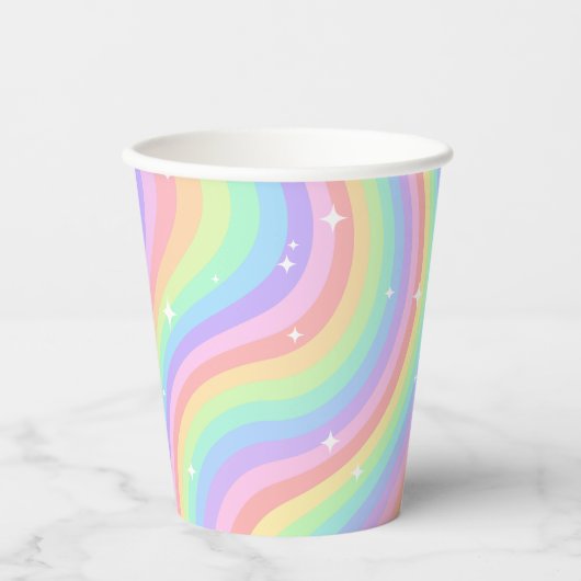 Regenbogen Lebendiges Mädchen 4. Geburtstag Pappbecher (Vorderseite)
