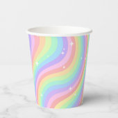 Regenbogen Lebendiges Mädchen 5. Geburtstag Pappbecher (Rückseite)