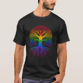Regenbogen-Lebensbaum künstlerisch lebendig T-Shirt (Vorderseite)