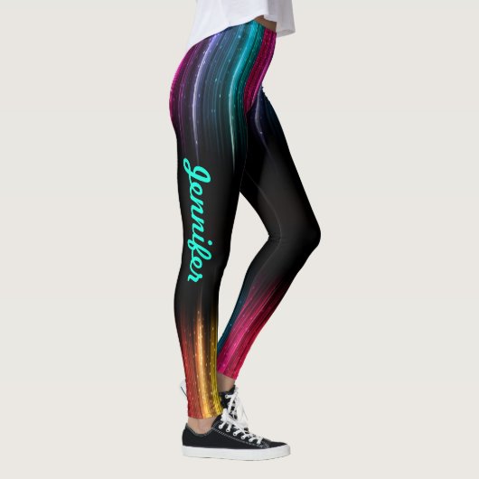Regenbogen-Leggings Ihr Name Frauensportanlagen Leggings (Rechts)