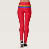 Regenbogen-Leggings mit Strichflagge rot Leggings (Rückseite)