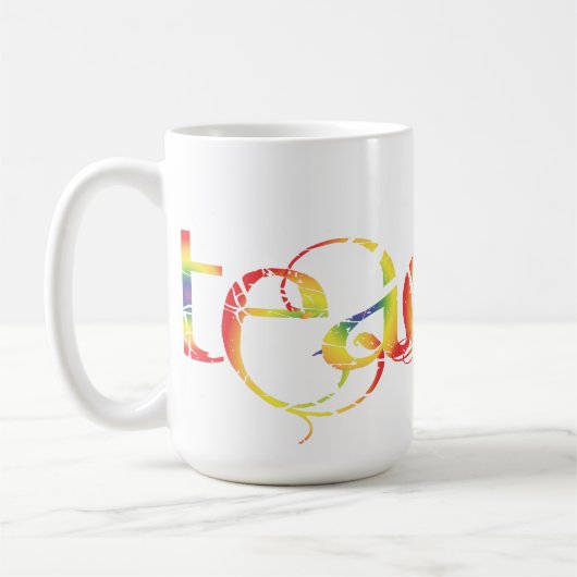 Regenbogen-Lehrer-Tasse Kaffeetasse (Links)