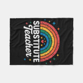 Regenbogen-Lehrer Zurück zur Schule Vertretungsleh Fleecedecke (Vorderseite (Horizontal))