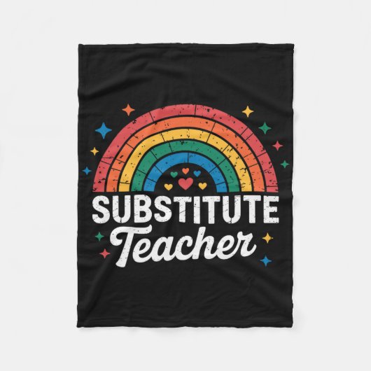 Regenbogen-Lehrer Zurück zur Schule Vertretungsleh Fleecedecke (Vorderseite)