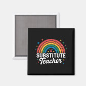 Regenbogen-Lehrer Zurück zur Schule Vertretungsleh Magnet (Vorderseite/Rückseite)